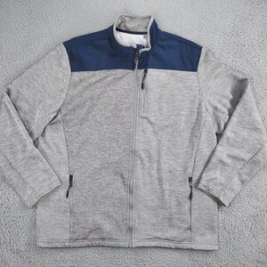 Orvis Jacket Mens 2XL Gray Blue Fleece Lined Long Sl Bonded Mesh Pocket Full Zip